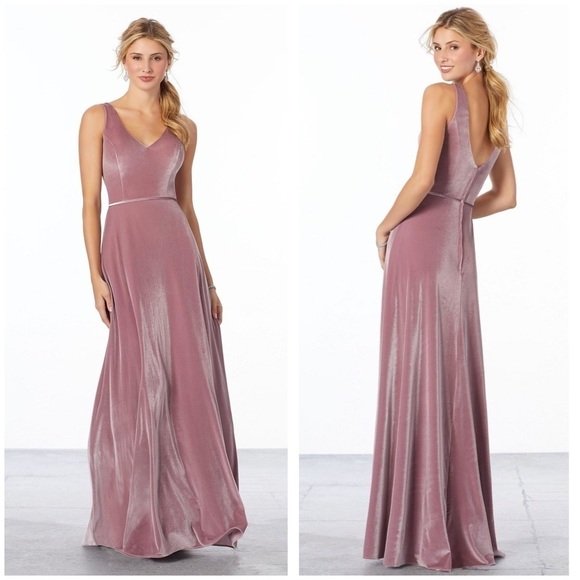 Mori Lee Dresses & Skirts - Morilee Madeline Gardner Vintage Velvet Bridesmaid Dress with V-Neckline Gown 10